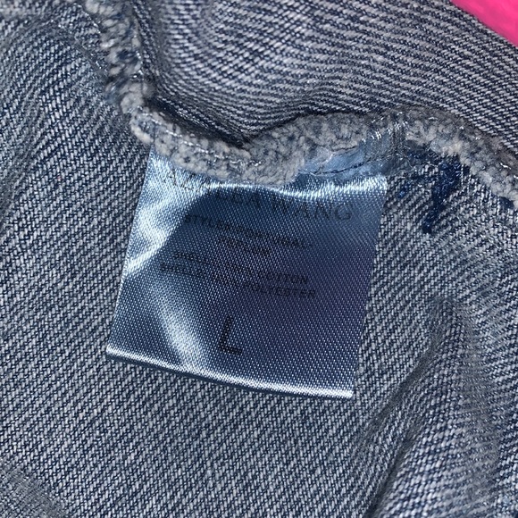 AZALEA WANG PORTUGAL DENIM FAUX FUR ARM JACKET - Picture 12 of 13